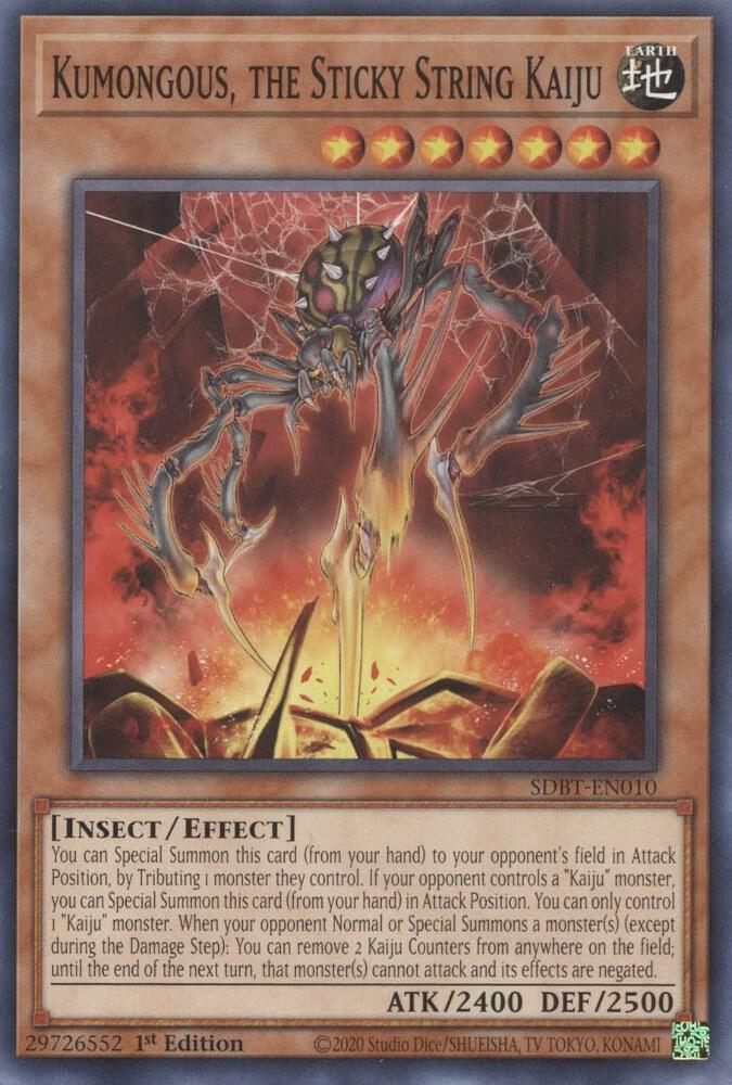 Kumongous, the Sticky String Kaiju SDBT-EN010 card from Structure Deck: Beware of Traptrix
