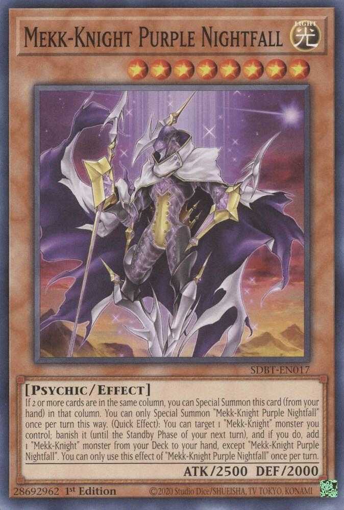 Mekk-Knight Purple Nightfall SDBT-EN017 card from Structure Deck: Beware of Traptrix