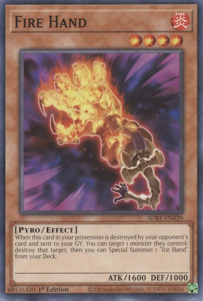 Fire Hand SDBT-EN020 card from Structure Deck: Beware of Traptrix
