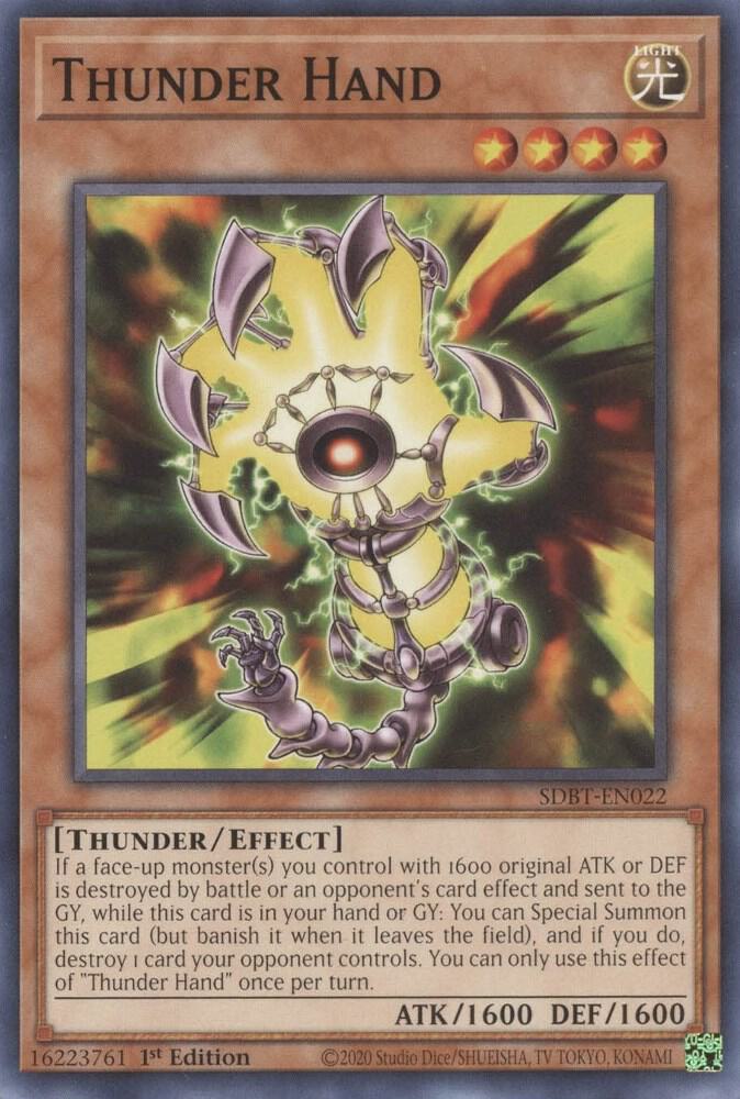 Thunder Hand SDBT-EN022 card from Structure Deck: Beware of Traptrix