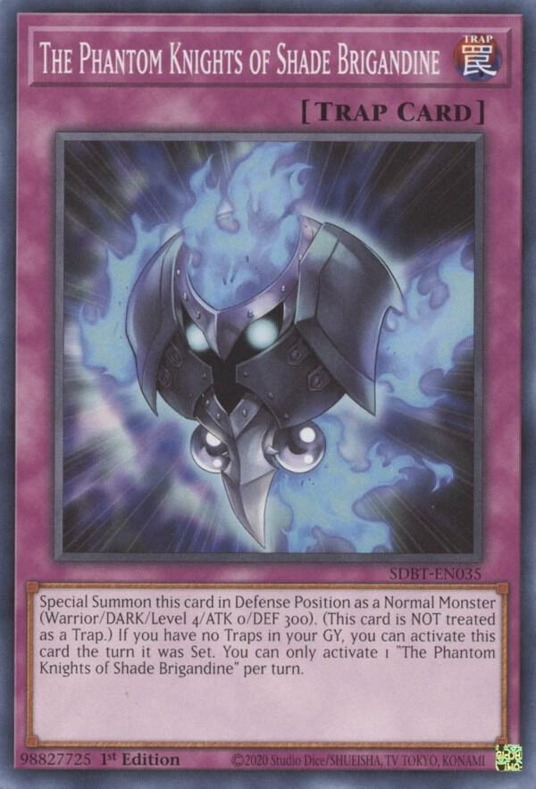 The Phantom Knights of Shade Brigandine SDBT-EN035 card from Structure Deck: Beware of Traptrix