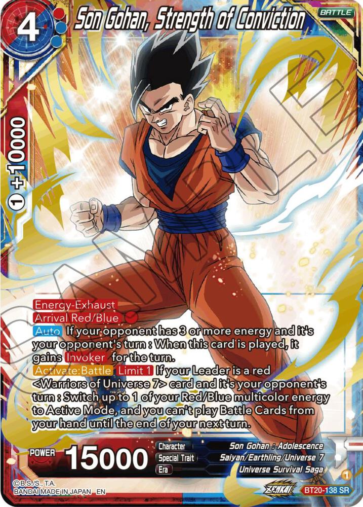 Son Gohan, Strength of Conviction BT20-138 card from Power Absorbed