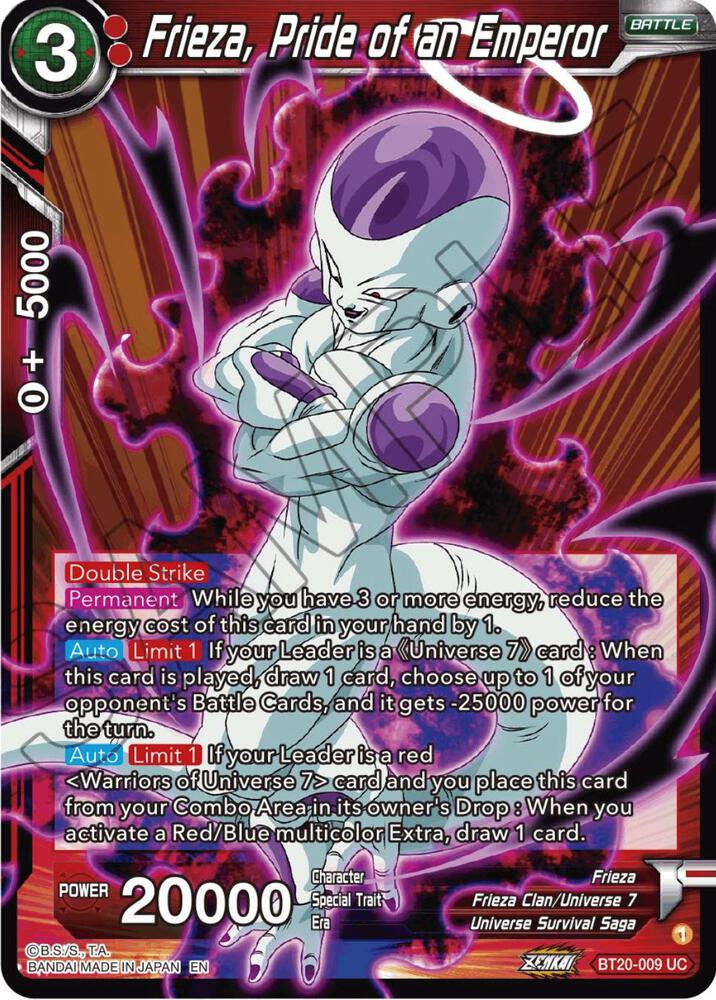 Frieza, Pride of an Emperor BT20-009 card from Power Absorbed