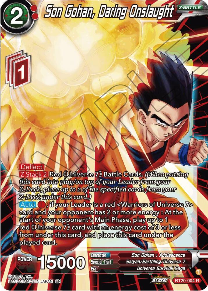Son Gohan, Daring Onslaught BT20-004 card from Power Absorbed