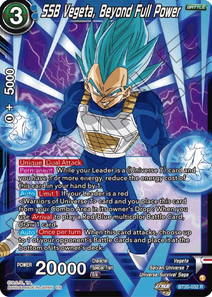 SSB Vegeta, Beyond Full Power BT20-032 card from Power Absorbed