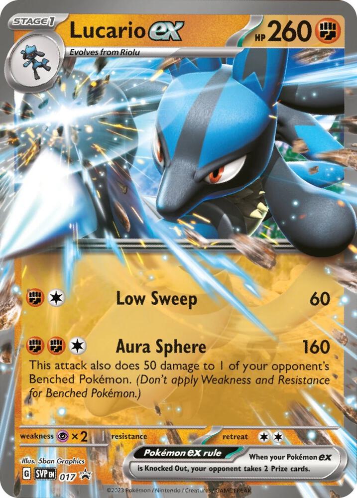 Lucario ex 017 card from SV: Scarlet & Violet Promo Cards