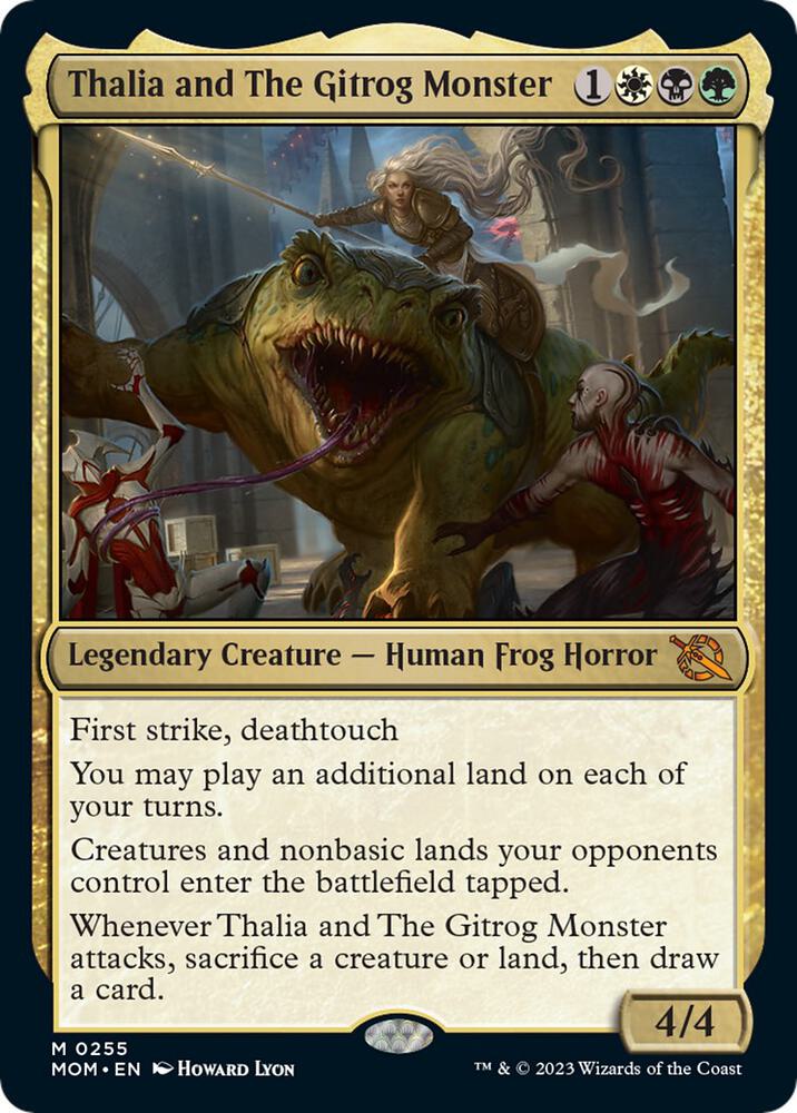 Thalia and The Gitrog Monster 255 card from March of the Machine