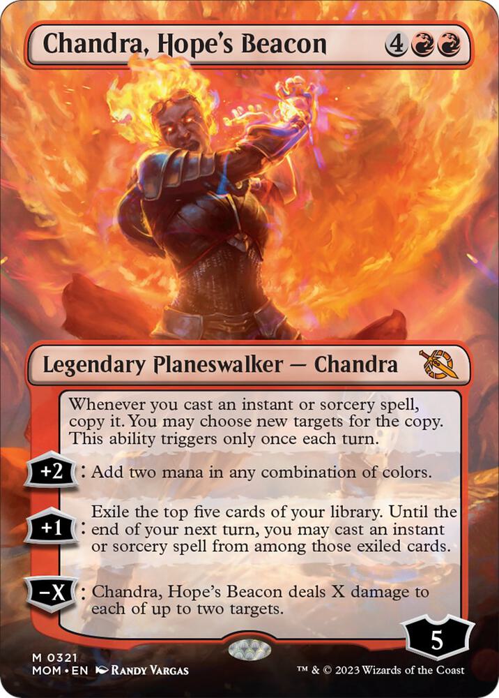 Chandra, Hope's Beacon (Borderless) 321 card from March of the Machine