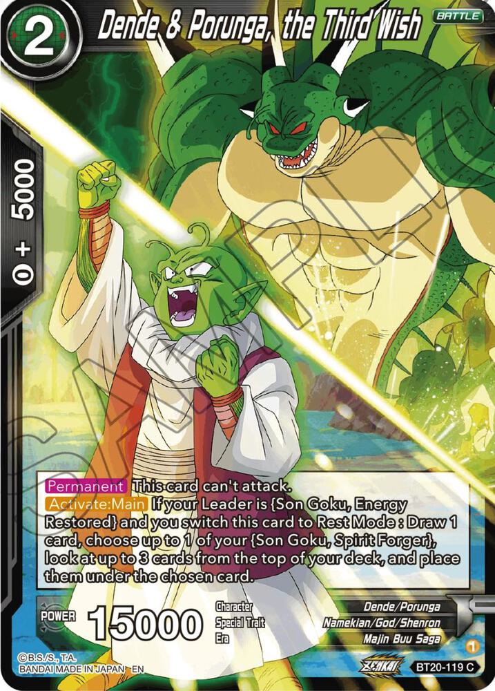 Dende & Porunga, the Third Wish BT20-119 card from Power Absorbed