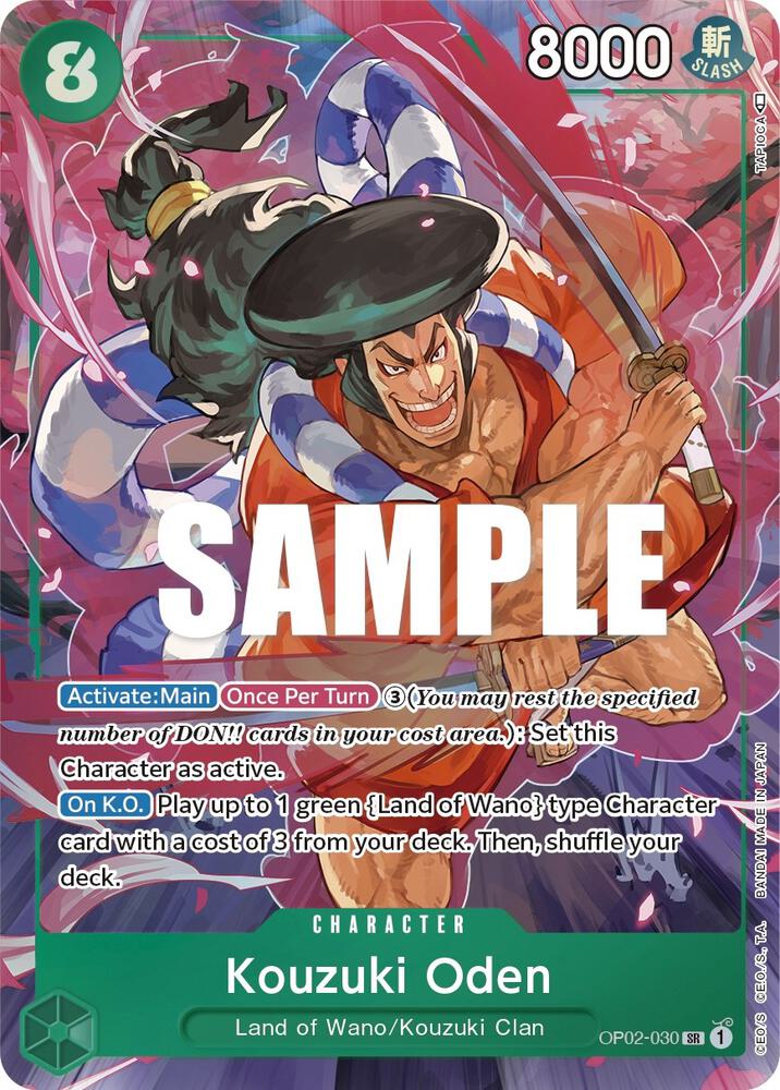 Kouzuki Oden (Alternate Art) OP02-030 card from Paramount War