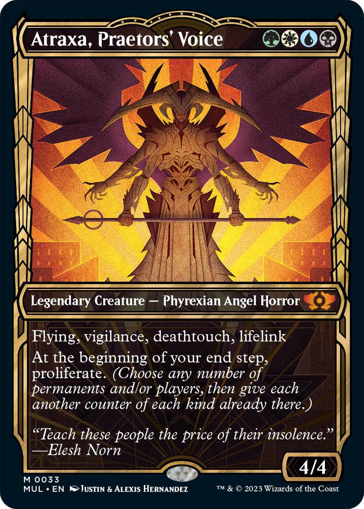 Atraxa, Praetors' Voice 33 card from March of the Machine: Multiverse Legends