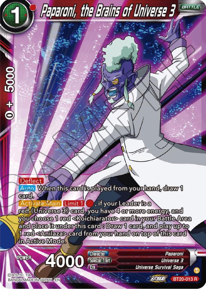 Paparoni, the Brains of Universe 3 BT20-013 card from Power Absorbed