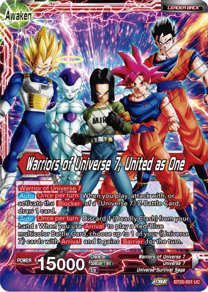 Android 17 // Warriors of Universe 7, United as One BT20-001 card from Power Absorbed