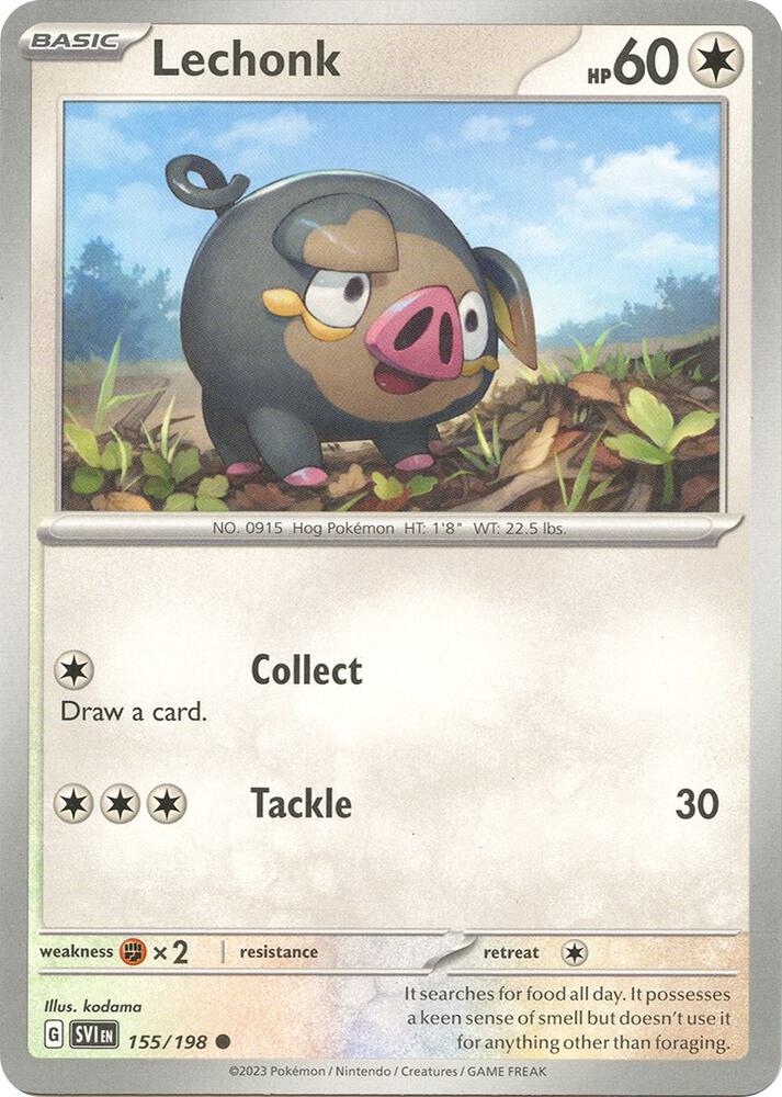 Lechonk 155/198 card from SV01: Scarlet & Violet Base Set