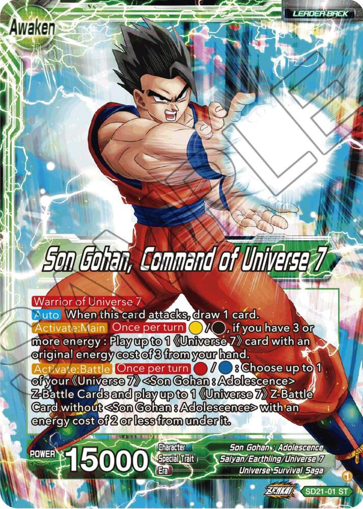 Son Gohan // Son Gohan, Command of Universe 7 SD21-01 card from Power Absorbed