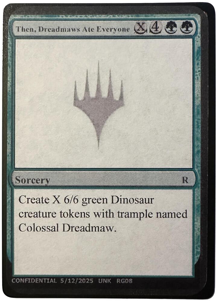 Then, Dreadmaws Ate Everyone card from Un-Known Event Playtest Cards