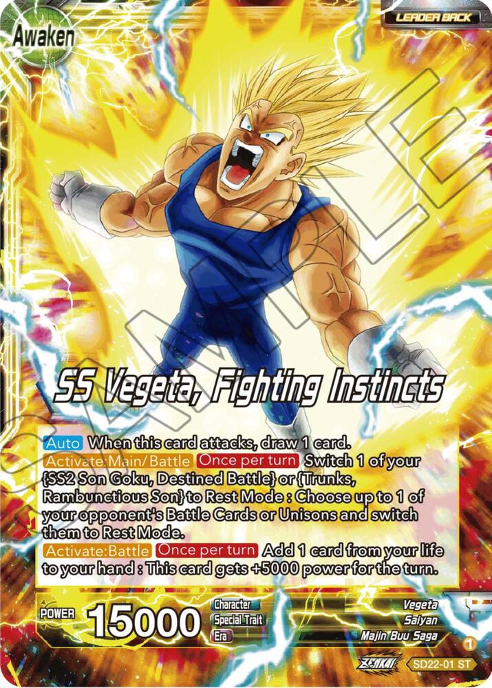 Vegeta // SS Vegeta, Fighting Instincts SD22-01 card from Power Absorbed