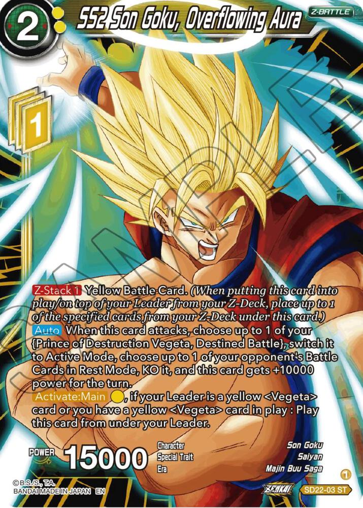 SS2 Son Goku, Overflowing Aura SD22-03 card from Power Absorbed