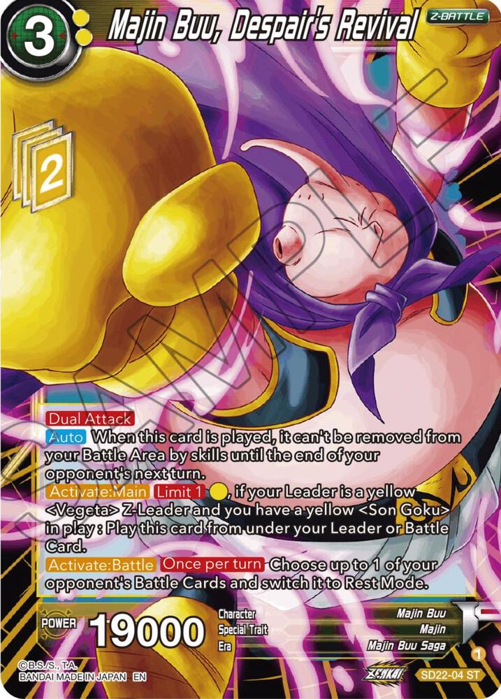 Majin Buu, Despair's Revival SD22-04 card from Power Absorbed