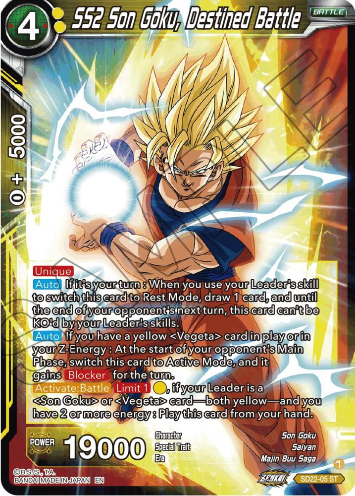 SS2 Son Goku, Destined Battle SD22-05 card from Power Absorbed