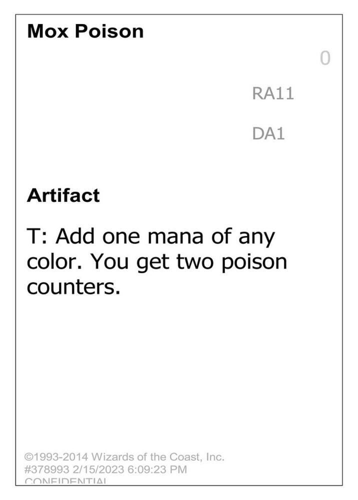 Mox Poison card from Un-Known Event Playtest Cards