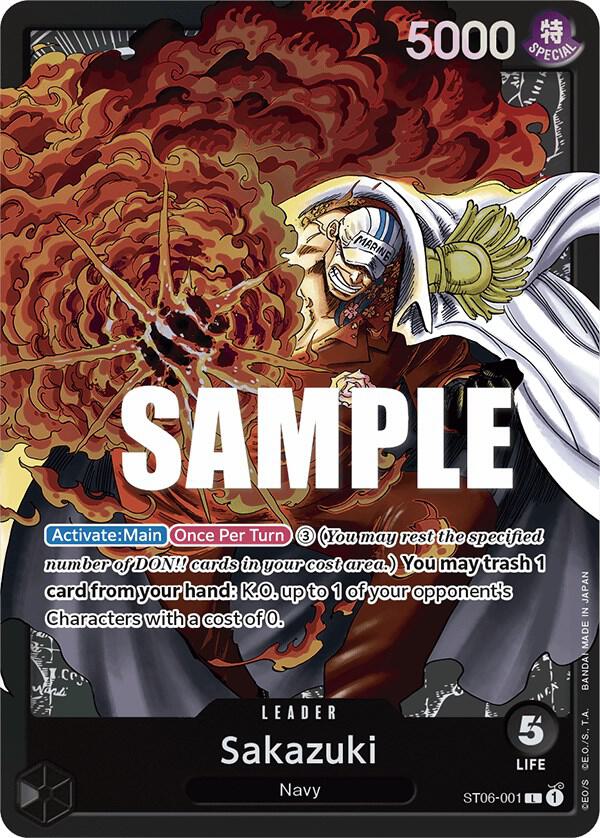 Sakazuki ST06-001 card from Starter Deck 6: Absolute Justice