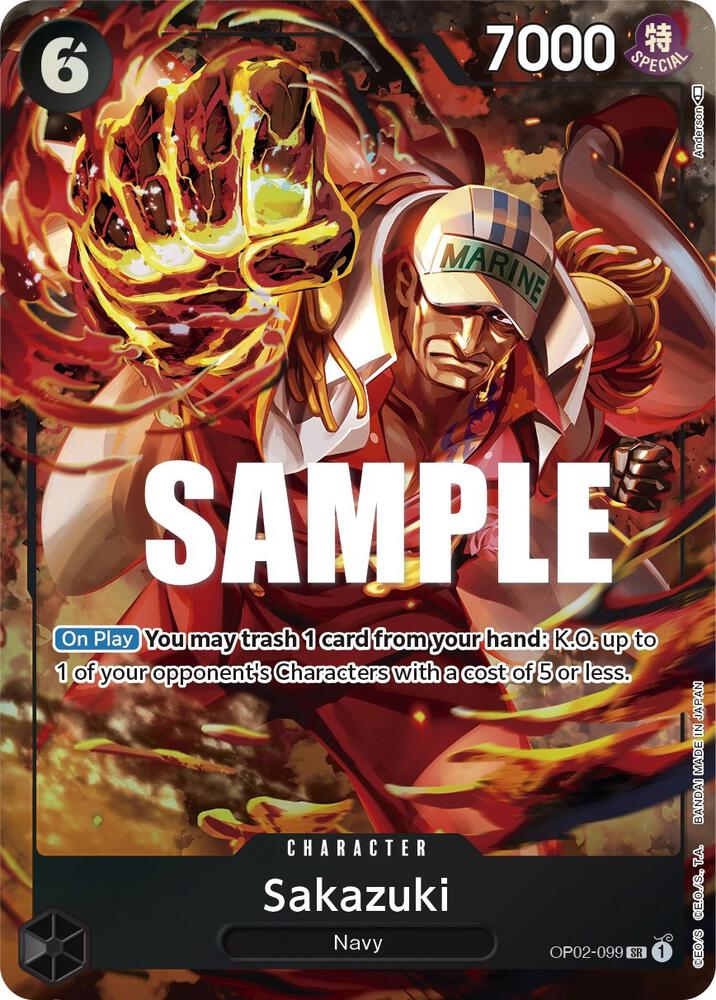 Sakazuki (Alternate Art) OP02-099 card from Paramount War