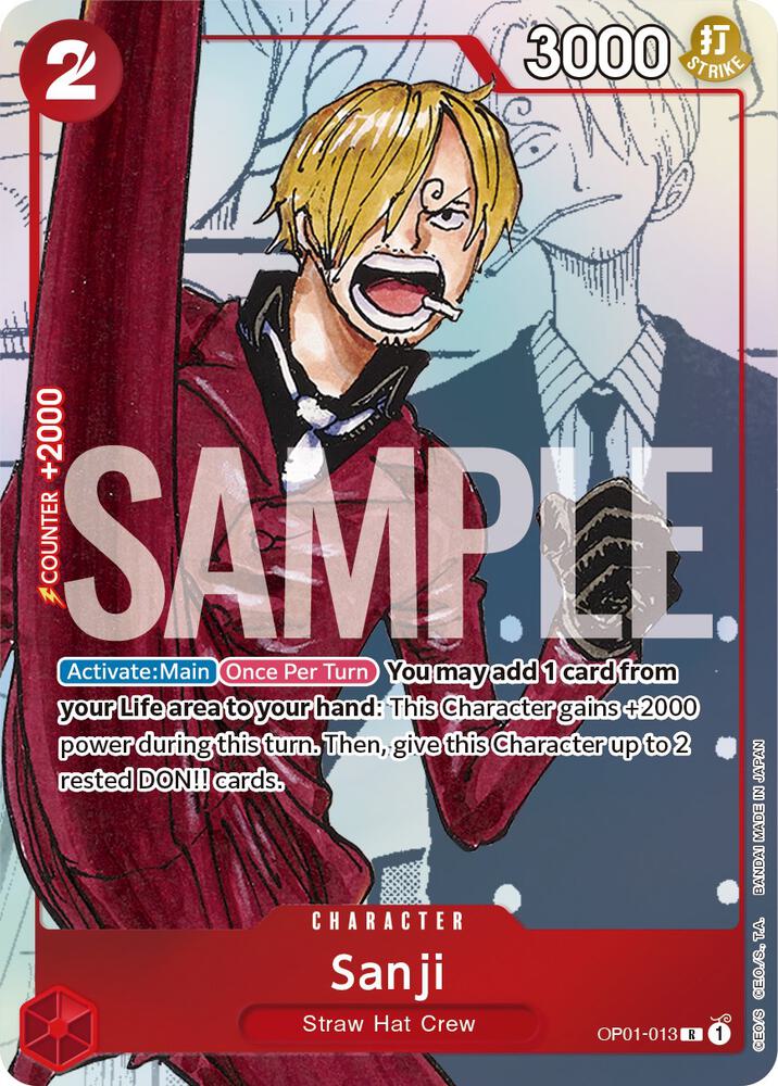 Sanji (Alternate Art) OP01-013 card from One Piece Promotion Cards