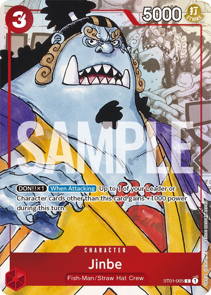 Jinbe (Alternate Art) ST01-005 card from One Piece Promotion Cards