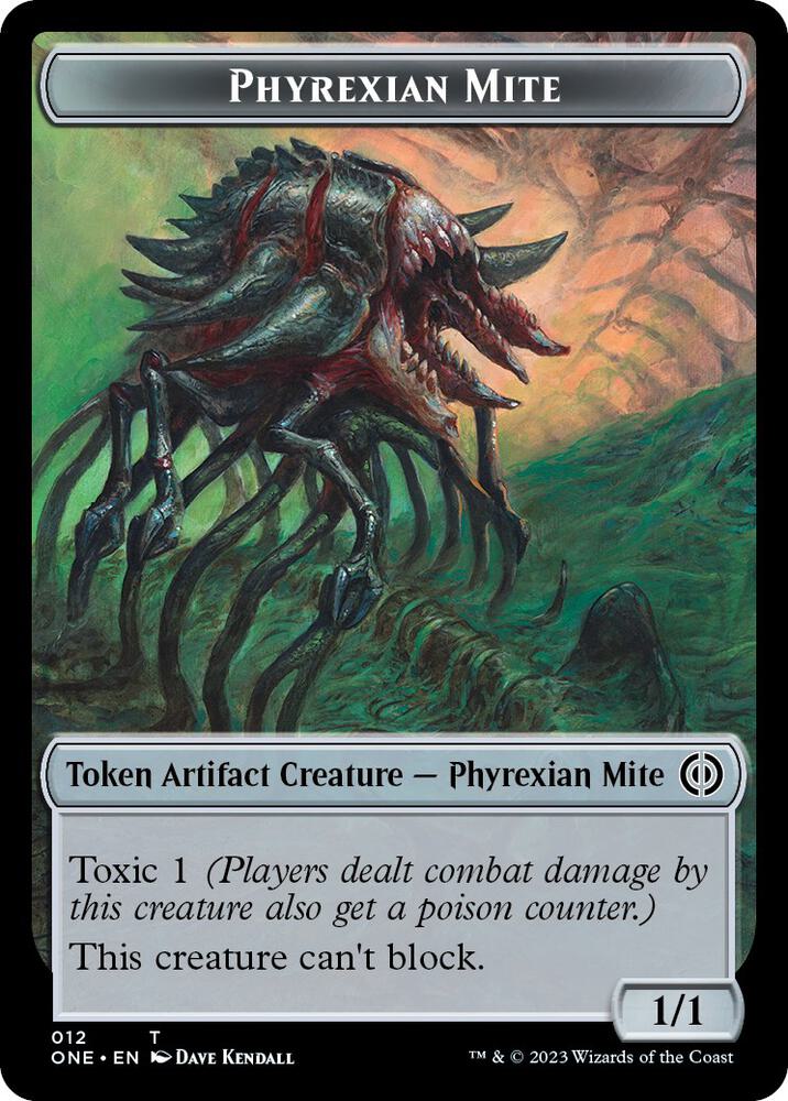 Phyrexian Mite (012) // Drone Double-Sided Token 12 // 8 card from Phyrexia: All Will Be One