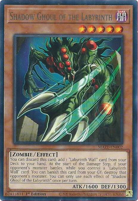 Shadow Ghoul of the Labyrinth MAZE-EN002 card from Maze of Memories