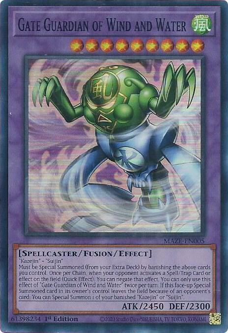 Gate Guardian of Wind and Water MAZE-EN005 card from Maze of Memories