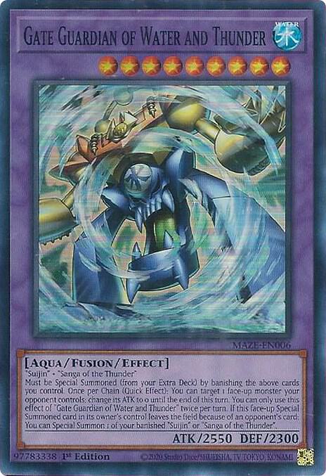 Gate Guardian of Water and Thunder MAZE-EN006 card from Maze of Memories
