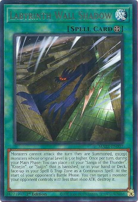 Labyrinth Wall Shadow MAZE-EN007 card from Maze of Memories