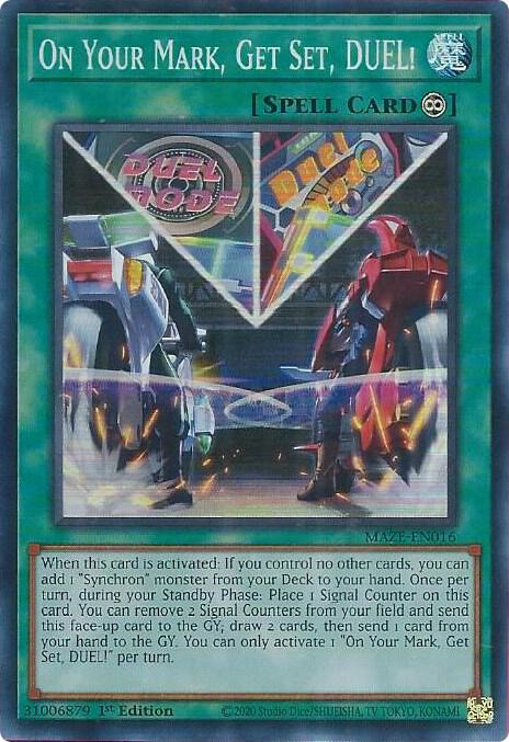 On Your Mark, Get Set, DUEL! MAZE-EN016 card from Maze of Memories
