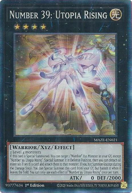 Number 39: Utopia Rising (CR) MAZE-EN021 card from Maze of Memories