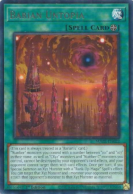 Barian Untopia MAZE-EN022 card from Maze of Memories