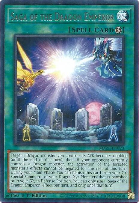 Saga of the Dragon Emperor MAZE-EN023 card from Maze of Memories