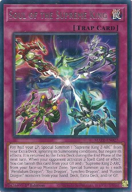 Soul of the Supreme King MAZE-EN027 card from Maze of Memories
