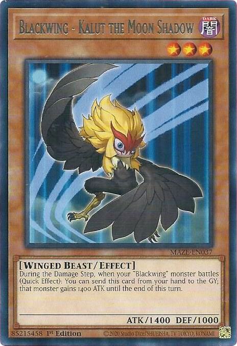 Blackwing - Kalut the Moon Shadow MAZE-EN037 card from Maze of Memories