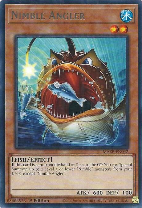 Nimble Angler MAZE-EN042 card from Maze of Memories