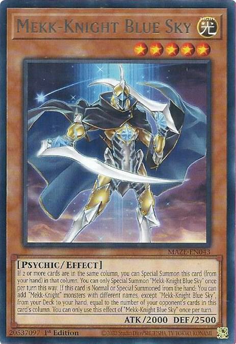 Mekk-Knight Blue Sky MAZE-EN043 card from Maze of Memories