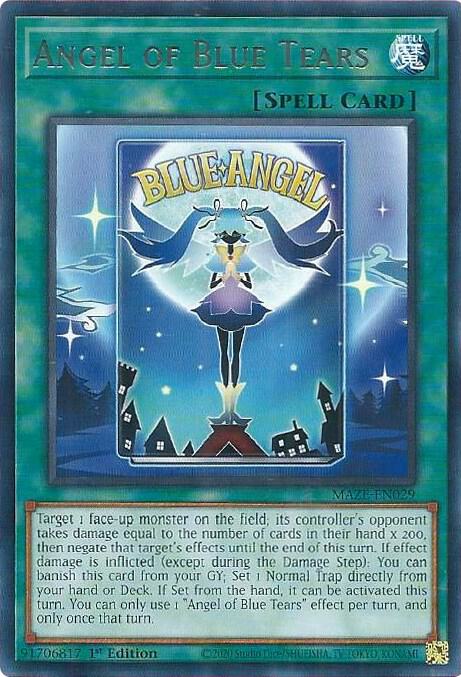 Angel of Blue Tears MAZE-EN029 card from Maze of Memories