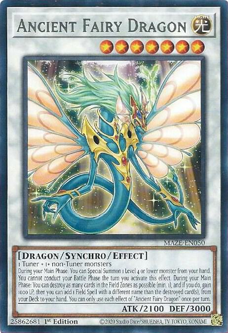Ancient Fairy Dragon MAZE-EN050 card from Maze of Memories