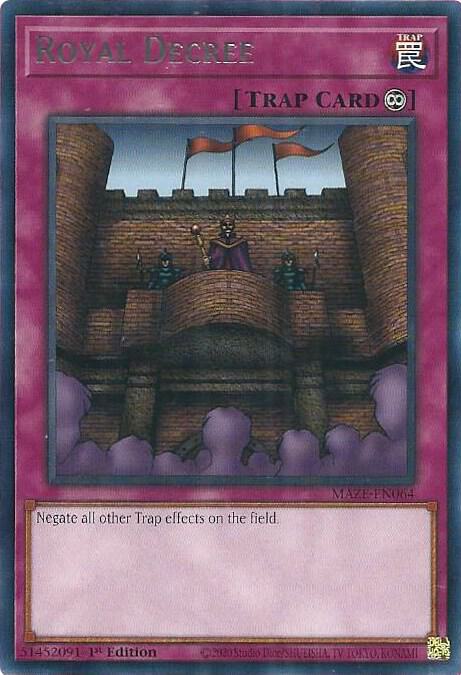 Royal Decree MAZE-EN064 card from Maze of Memories