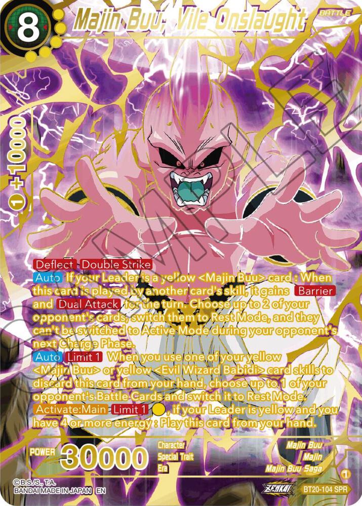 Majin Buu, Vile Onslaught (SPR) BT20-104 card from Power Absorbed
