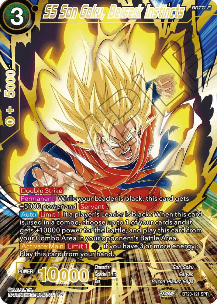 SS Son Goku, Berserk Instincts (SPR) BT20-121 card from Power Absorbed
