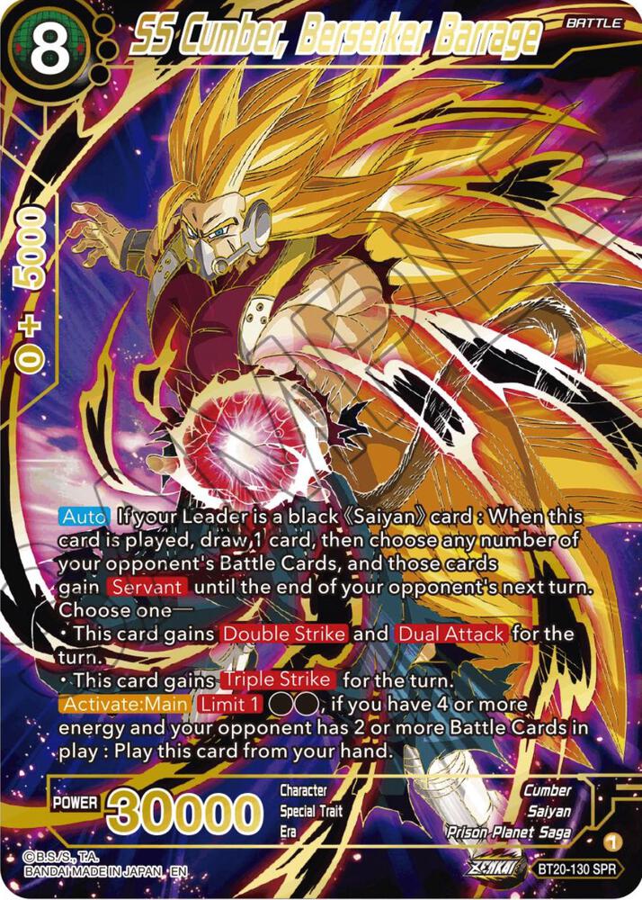 SS Cumber, Berserker Barrage (SPR) BT20-130 card from Power Absorbed