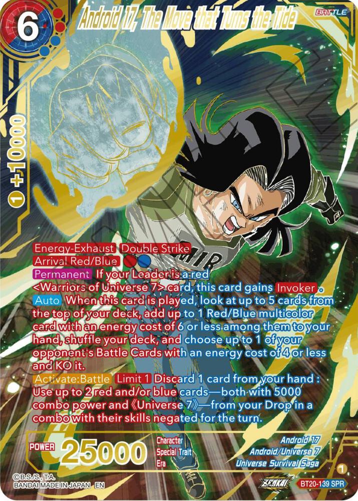 Android 17, The Move that Turns the Tide (SPR) BT20-139 card from Power Absorbed
