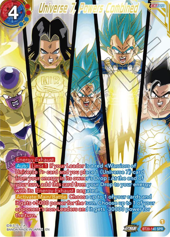 Universe 7, Powers Combined (SPR) BT20-140 card from Power Absorbed